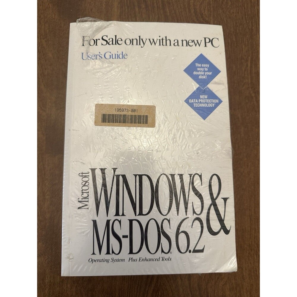 Vintage Microsoft Windows & MS-DOS 6.2 Concise User’s Guide w/ COA New Sealed